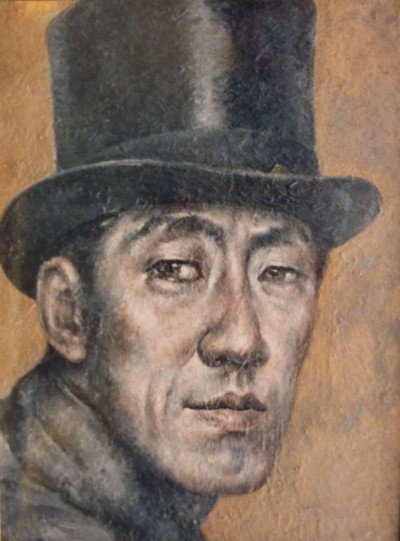 Autoportrait haut-de-forme fond - Toshio Bando