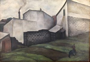 deux hommes avec fond de cheminée -Toshio Bando