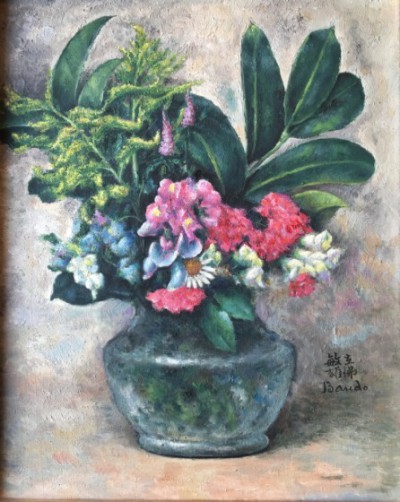 fleurs dans un vase - toshio bando