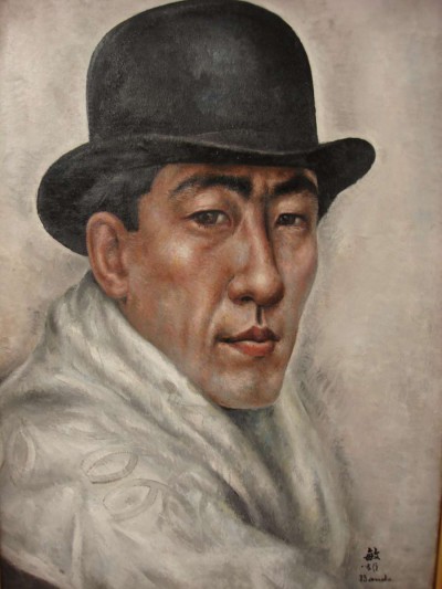 Autoportrait au chapeau melon - Toshio Bando