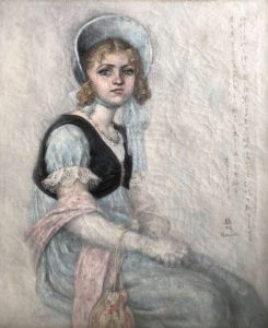 jeune fille au chapeau bleu-Toshio Bando