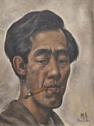 Autoportrait au fume cigarette - Toshio Bando